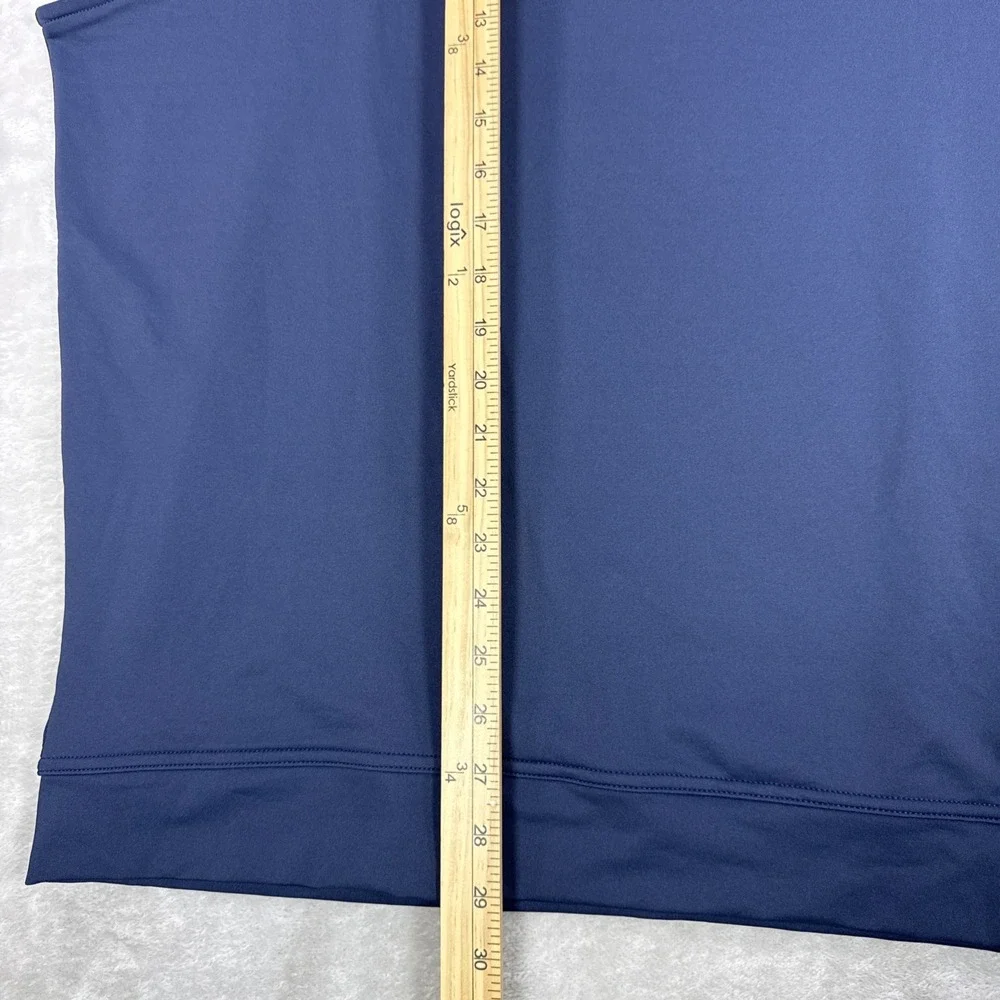 Peter Millar Galway Stretch Loop Terry Quarter Zip Vest XL Mens Blue Golf